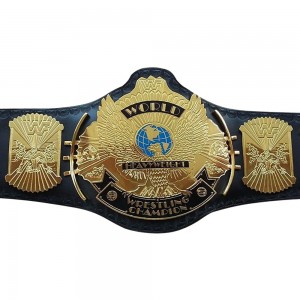 Classic Gold Winged Eagle Championship Replica Title Belt Brass Plated Genuine Leather Adult Black