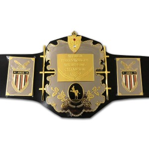 AWA World Heavyweight Wrestling Title Replica Championship Belt - Brass Metal