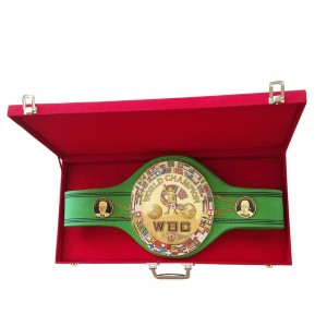 WBC Championship Boxing Belt Jeff Replica 3D Center Plate Genuine Leather Adult with Box